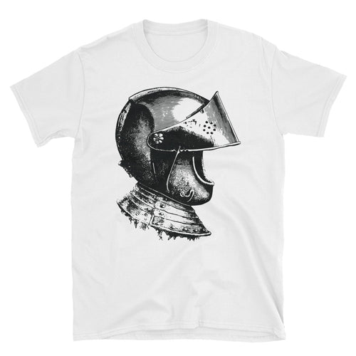A Knight Helmet T Shirt Short-Sleeve White Unisex Knight Helmet T-Shirt - FlorenceLand