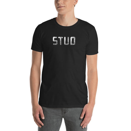 Stud T Shirt Black Cotton One Word Stud T Shirt for Men - FlorenceLand