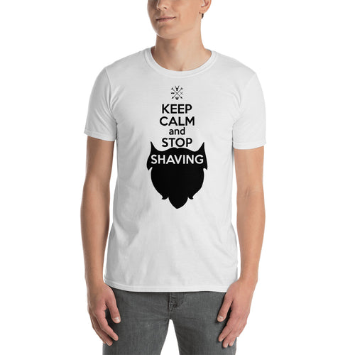 Keep Calm and Stop Shaving T Shirt Short-Sleeve T-Shirt for Men - FlorenceLand