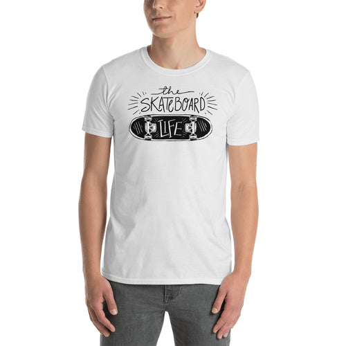 The Skateboard Life T Shirt White Skateboard T Shirt for Men - FlorenceLand