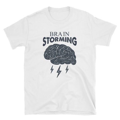 Brainstorming T Shirt White Brainstorm Short-Sleeve Cotton T-Shirt for Women - FlorenceLand