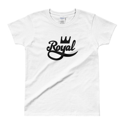 Royal T Shirt White 100% Cotton Half Sleeve Royal T Shirt for Women - FlorenceLand