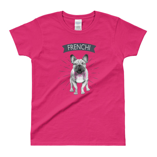 French Bulldog T Shirt Pink Dog Lover T Shirt Cute Bulldog T Shirt for Women - FlorenceLand