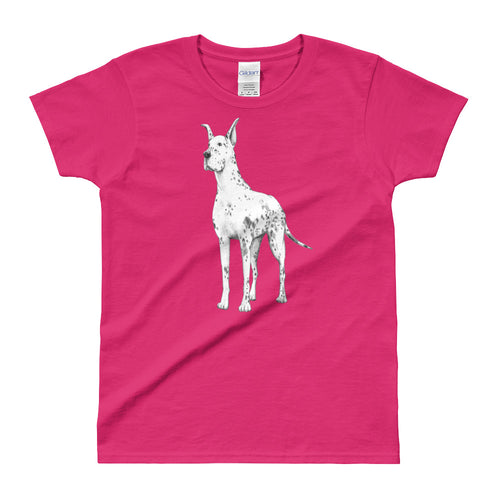 Great Dane T Shirt Pink Great Dane T Shirt for Women - FlorenceLand