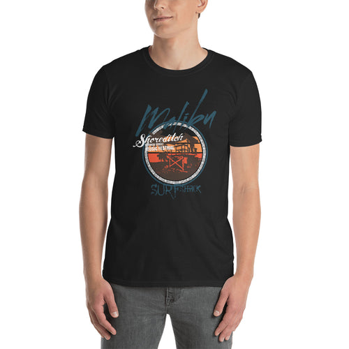 Buy Malibu Beach Surf T Shirt for Men in Black Color
