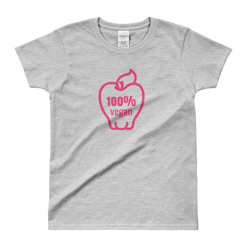 100% Vegan T Shirt Vegan Woman T Shirt in Grey for Women - FlorenceLand