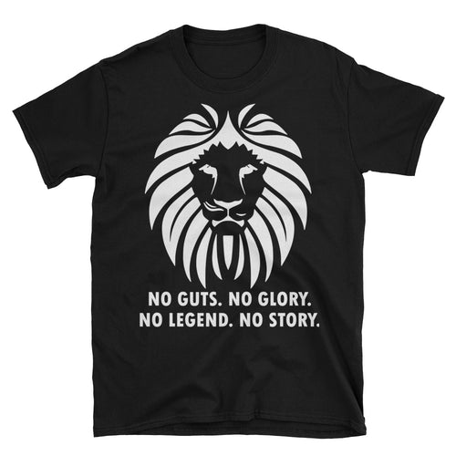 Lion Head Printed Short Sleeve Round Neck Black 100% Cotton T-Shirt for Men - FlorenceLand
