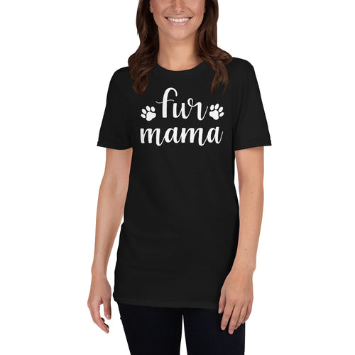 Buy Fur Mama T-Shirt For Women in Black
