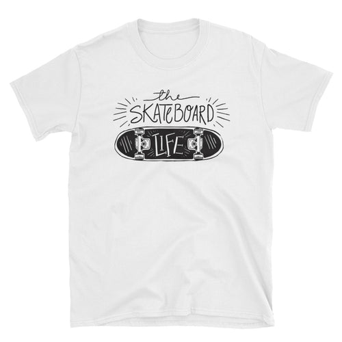 The Skateboard Life T Shirt White Skateboard T Shirt for Women - FlorenceLand