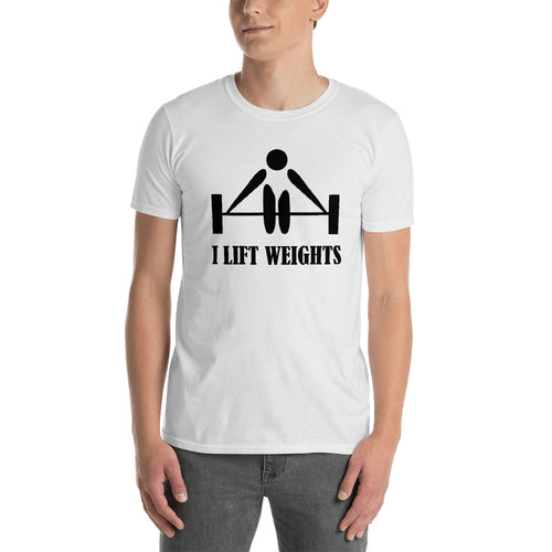 I Lift Weights T Shirt White Weight Lifting T Shirt Gym T Shirt for Men - FlorenceLand