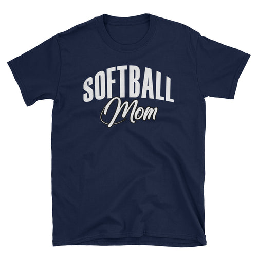 Softball Mom T Shirt Unisex Navy Sporty Softball Mom Gift T Shirt Design Idea - FlorenceLand