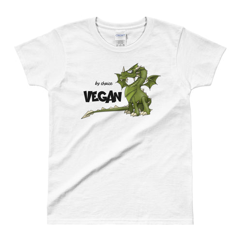 Vegan By Choice T Shirt White Vegan By Choice Dragon T Shirt for Women - FlorenceLand