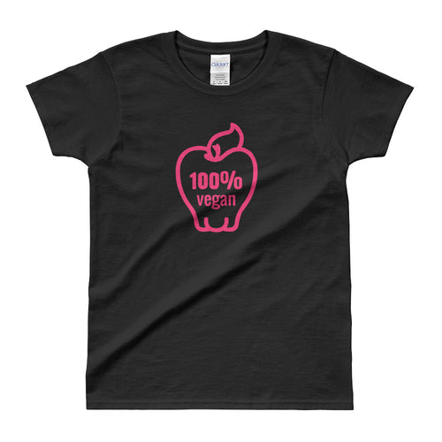 100% Vegan T Shirt Vegan Woman T Shirt in Black for Women - FlorenceLand
