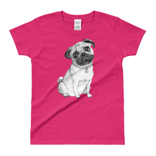Pug T Shirt Pink Pug T Shirt for Women - FlorenceLand