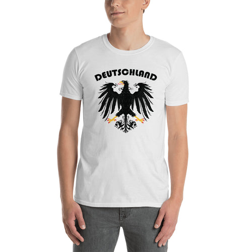 Deutschland Germany Vintage Eagle Coat of Arms Black T Shirt Tee for Men - FlorenceLand