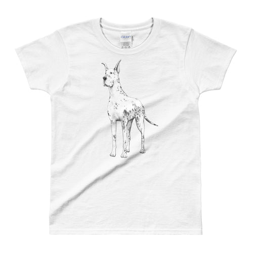 Great Dane T Shirt White Great Dane T Shirt for Women - FlorenceLand