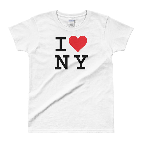 I Love NY White 100% Cotton I Love New York T Shirt for Women - FlorenceLand