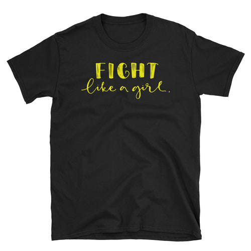 Fight Like a Girl T Shirt Black Girl Empowerment T Shirt Short-Sleeve Strong Girl T-Shirt - FlorenceLand