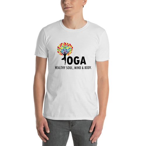 Yoga T Shirt White Shakti Yoga T Shirt Healthy Soul, Mind & Body T Shirt for Men - FlorenceLand