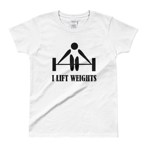 I Lift Weights T Shirt White Weight Lifting T Shirt Gym T Shirt for Women - FlorenceLand