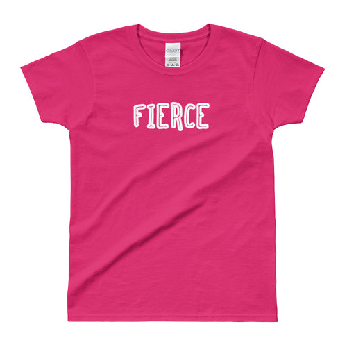 Fierce T Shirt Pink Cotton Be Fierce T Shirt for Women - FlorenceLand