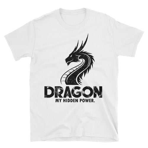 Dragon Printed Short Sleeve Round Neck White 100% Cotton T-Shirt for Men - FlorenceLand