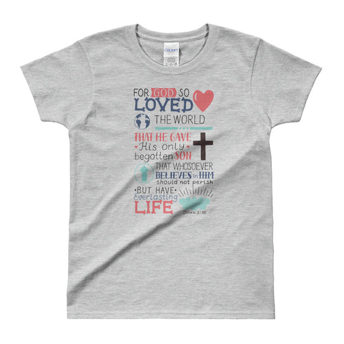 Gods Love T Shirt Christian Religion T Shirt Grey Bible Verses T Shirts for Women - FlorenceLand