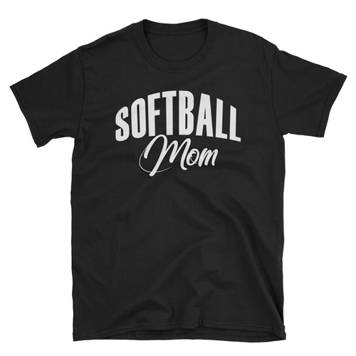 Softball Mom T Shirt Unisex Black Sporty Softball Mom Gift T Shirt Design Idea - FlorenceLand
