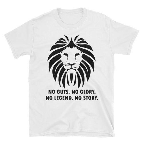 Lion Head Printed Short Sleeve Round Neck White 100% Cotton T-Shirt for Men - FlorenceLand