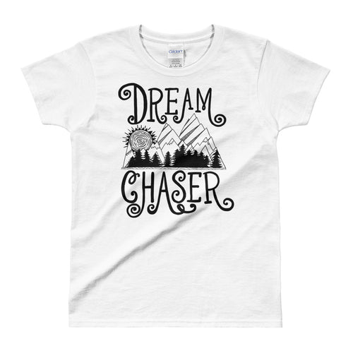 Dream Chaser T Shirt White 100% Cotton T Shirt for Women - FlorenceLand