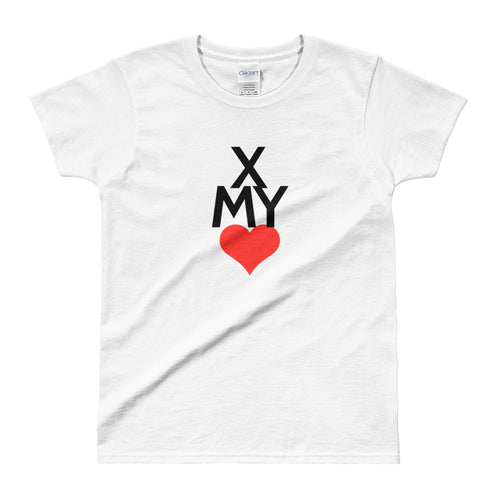 Cross My Heart T Shirt White Valentines Day T Shirt for Women - FlorenceLand
