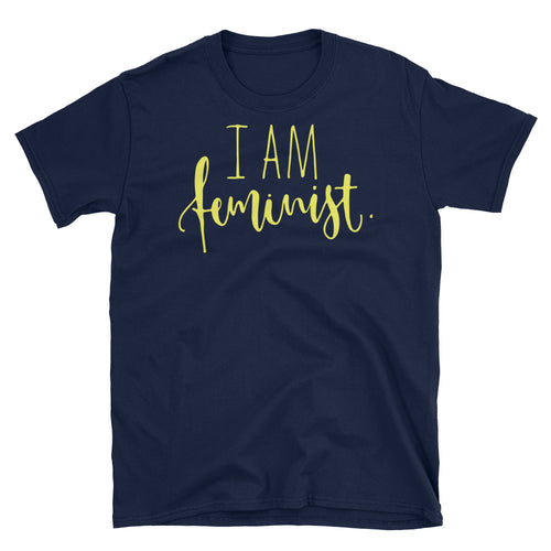 I Am Feminist T-Shirt Navy Feminist T Shirt Cotton Feminist Apparel for Women - FlorenceLand