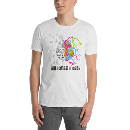 Creative Mind T Shirt White Nerd Brain T Shirt for Men - FlorenceLand
