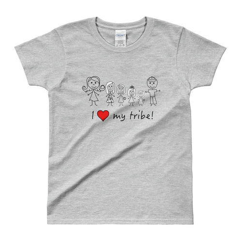 I Love My Family T Shirt Love My Tribe Grey T Shirt For Women - FlorenceLand