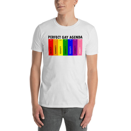 Gay Agenda T Shirt White Man Fit Perfect Gay Agenda T Shirt - FlorenceLand