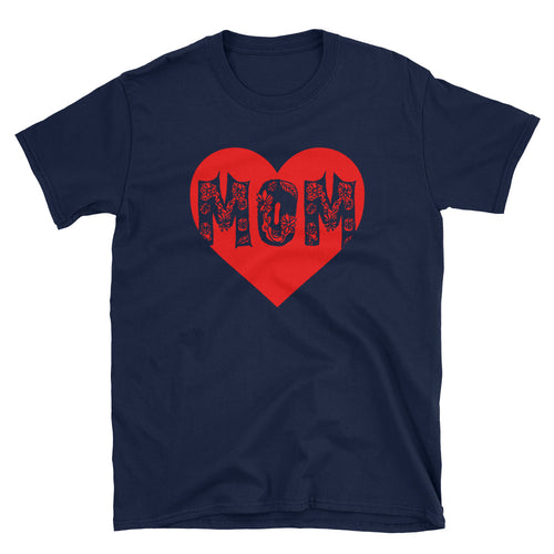 Mom Heart T Shirt Navy Unisex Mothers Day T Shirt Gift for Mom Awesome Mom T Shirt - FlorenceLand