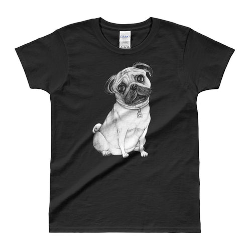 Pug T Shirt Black Pug T Shirt for Women - FlorenceLand