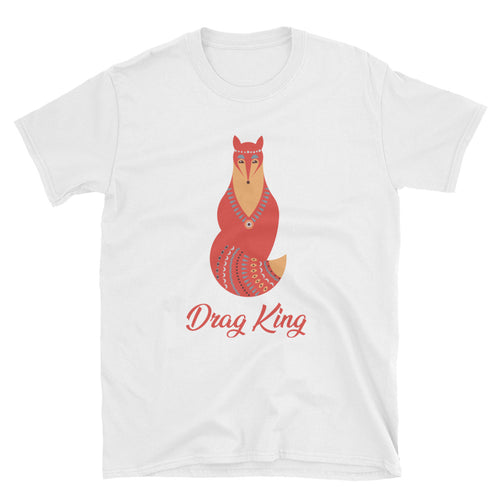 Drag King T Shirt White Lesbian Drag King T Shirt Cute Unisex Drag Fox King T Shirt - FlorenceLand