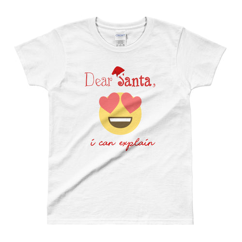 Dear Santa I Can Explain T Shirt Emoji Santa T Shirt For Women - FlorenceLand