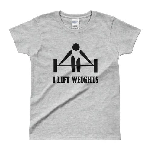 I Lift Weights T Shirt Grey Weight Lifting T Shirt Gym T Shirt for Women - FlorenceLand