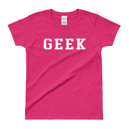 Geek T Shirt Pink Geek T Shirt One Word Geek T Shirt for Women - FlorenceLand