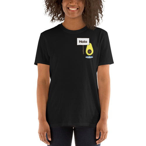 Hola Avocado T Shirt Black Cute Spanish Avocado T Shirt for Women