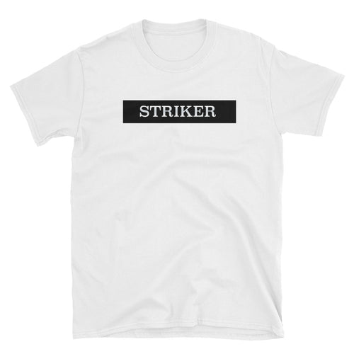 Striker T Shirt White Football One Word Striker T Shirt for Women - FlorenceLand