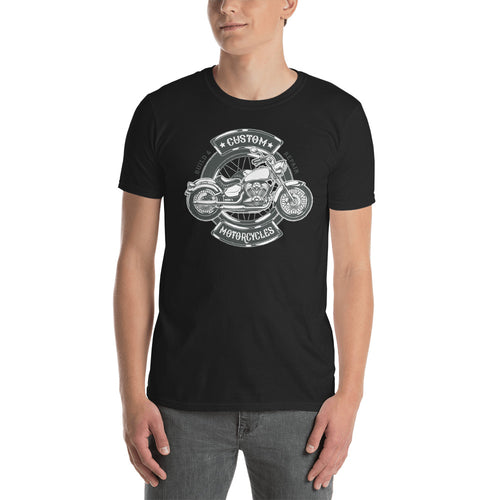 Motorcycle T Shirt Black Motorcycle T Shirt Design Cotton Biker T Shirt for Men - FlorenceLand