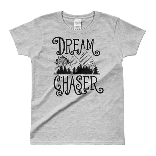 Dream Chaser T Shirt Grey 100% Cotton T Shirt for Women - FlorenceLand