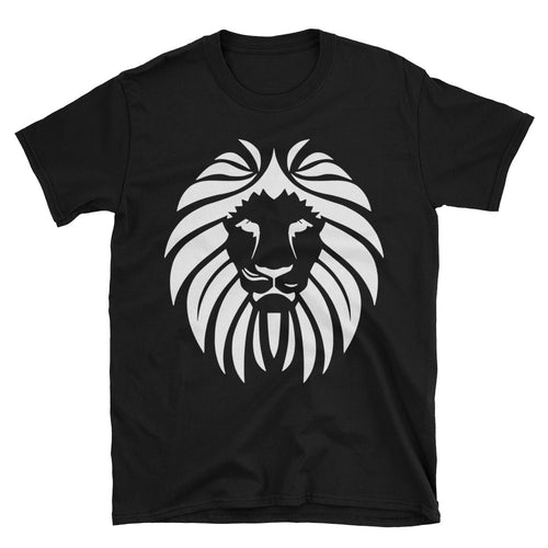 Lion Short Sleeve Round Neck Black 100% Cotton T-Shirt for Men - FlorenceLand