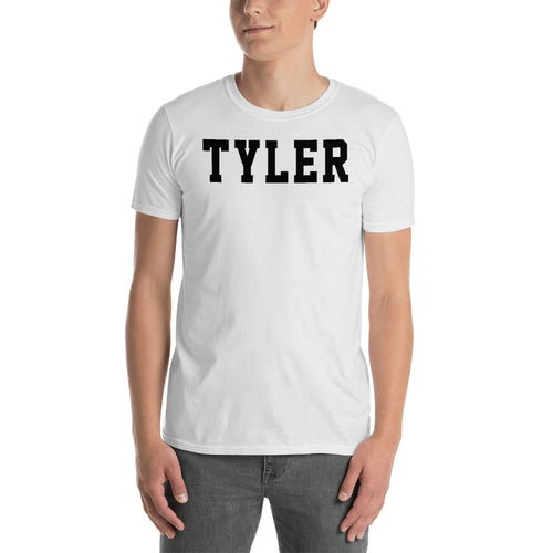 Tyler'S T Shirt Custom Made Personalized Tyler'S Name Print T Shirt White Cotton Tee Shirt - FlorenceLand