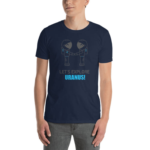 Let's Explore Uranus T Shirt Navy Half Sleeve Funny Gay T-Shirt for Men - FlorenceLand