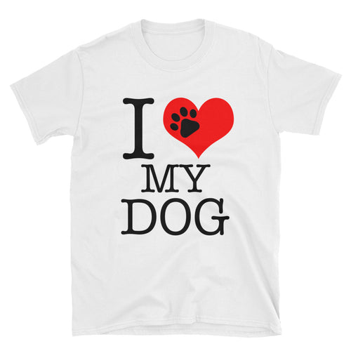 I Love My Dog T-Shirt White Pet Dog Lover T Shirt for Men - FlorenceLand