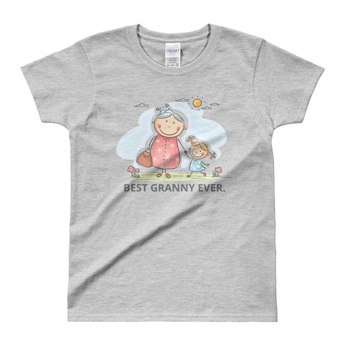 Best Granny Ever T Shirt Grandma & Granddaughter Love Grey Color T Shirt - FlorenceLand